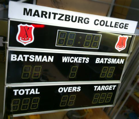 School cricket scoreboard